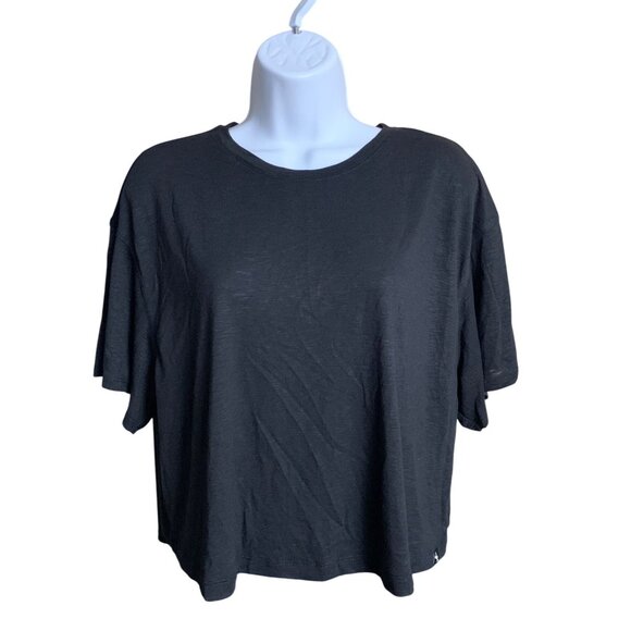 JoyLab Womens Activewear Black Short-Sleeve Cropped Boxy Fit T-Shirt Size Medium - Picture 6 of 10